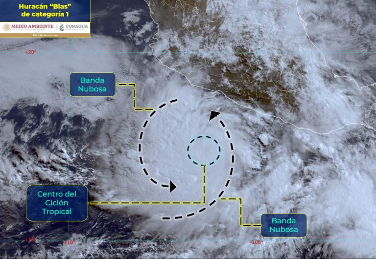 Se intensifica Blas a huracán categoría 1