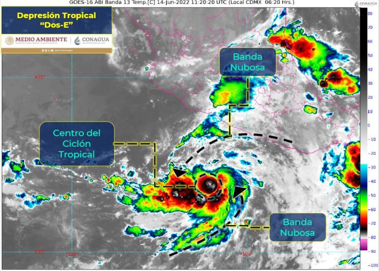 Se forma la depresión tropical 2-E en el Pacífico