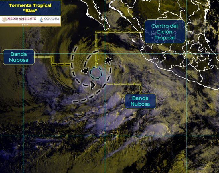 Lluvias puntuales fuertes en Sinaloa por tormenta Blas
