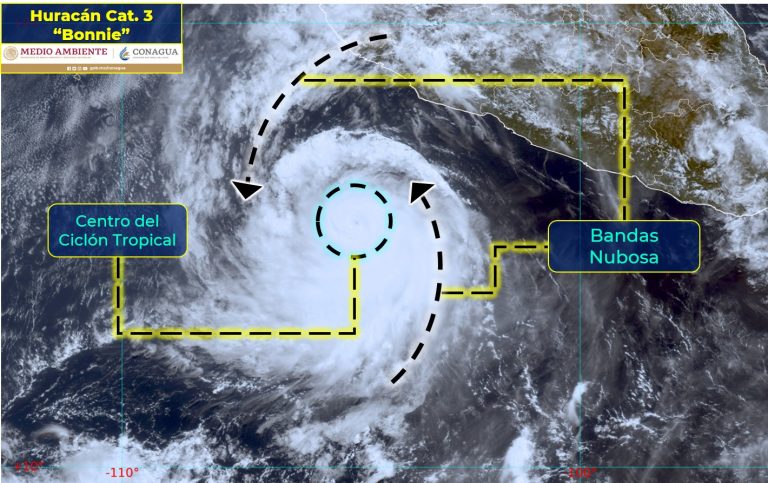 Se intensifica Bonnie a huracán categoría 3