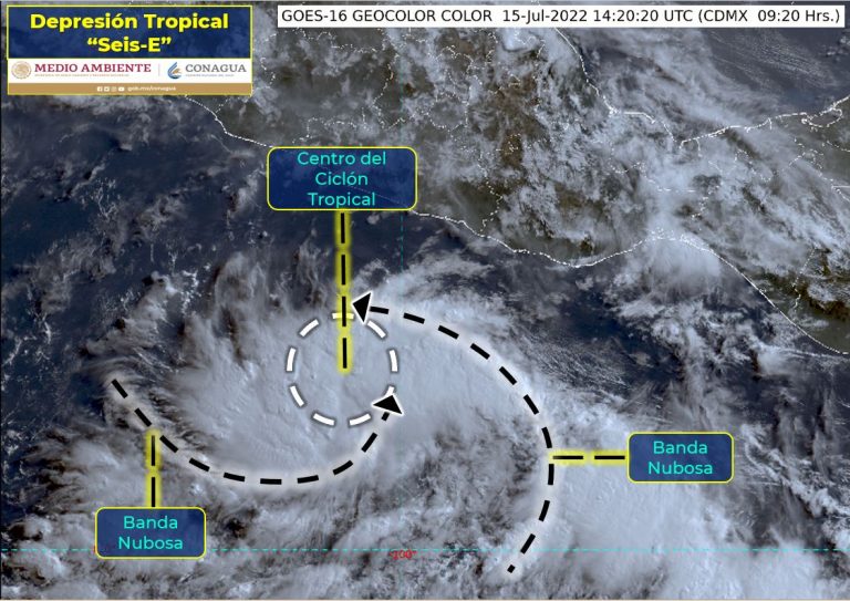 Se formado la depresión tropical 6-E al sur de Guerrero