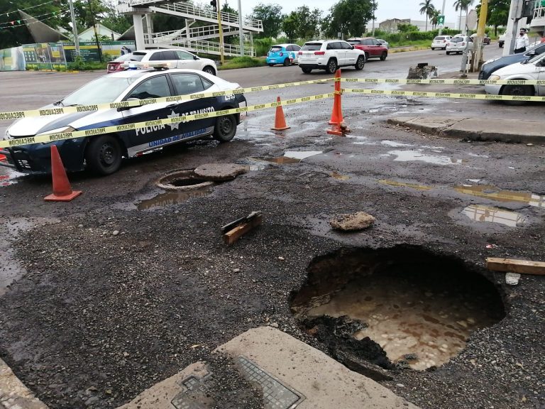 Se abre otro socavón en zona del Humaya