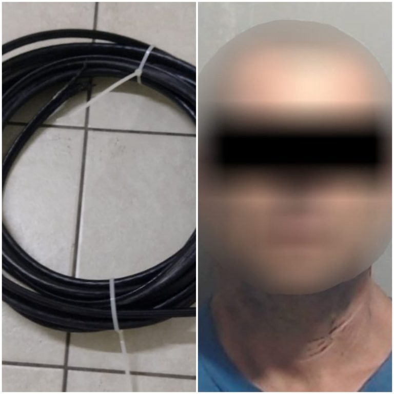 Cae sujeto por robo de cable en Aguaruto