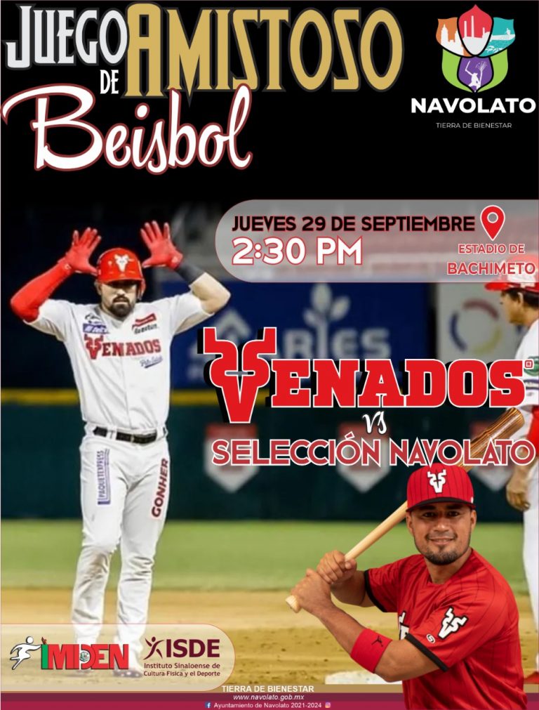 Anuncian juego de beisbol Navolato-Venados