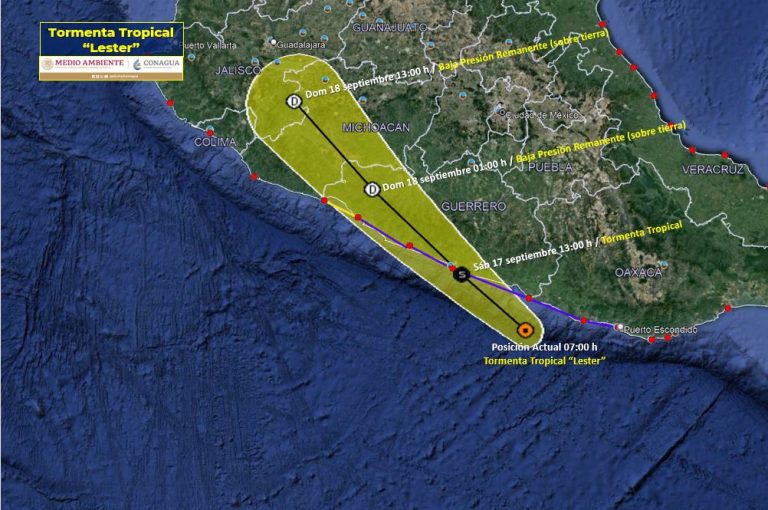 Apunta tormenta Lester hacia Guerrero