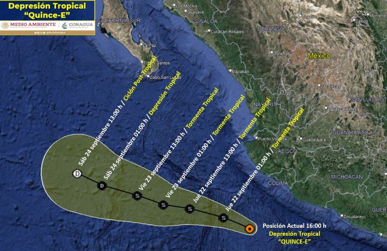 Se forma la depresión tropical 15-E frente a Jalisco