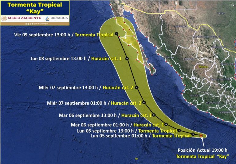Kay sería huracán categoría 1