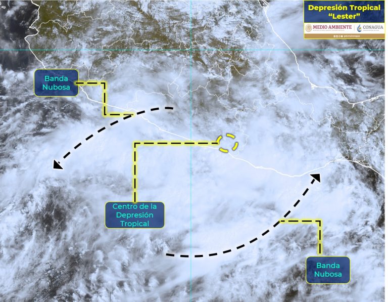 Lester toca tierra como depresión tropical
