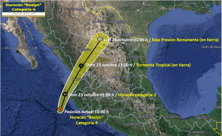 Se aproxima Roslyn a la costa, está frente a Jalisco