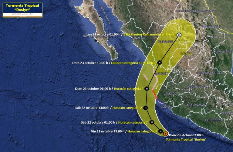 Se inclina tormenta Roslyn al norte de Nayarit