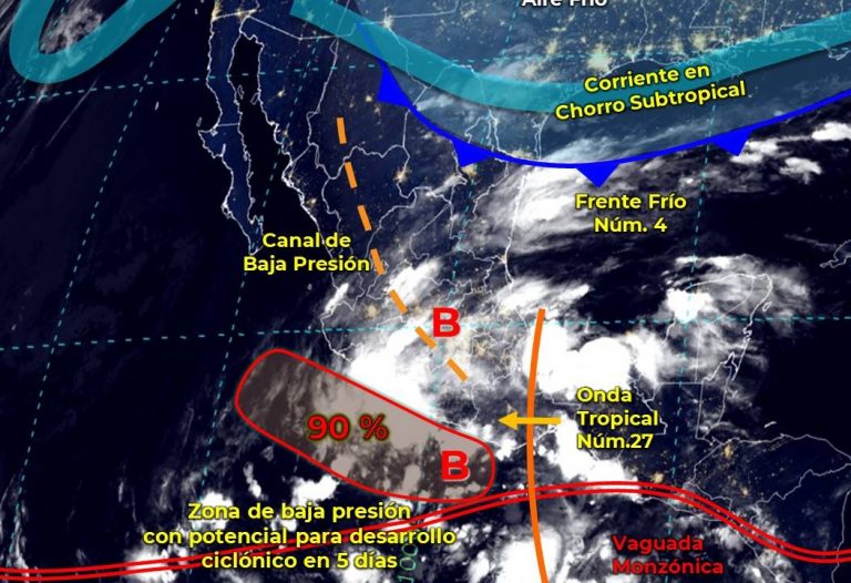 Apunta a Sinaloa potencial ciclón