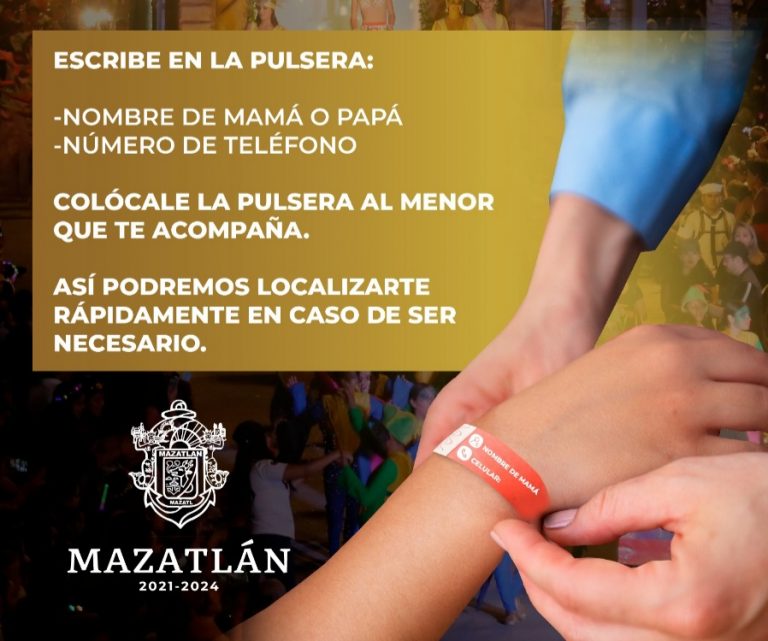 Colocarán pulseras de identificación a niños en Carnaval