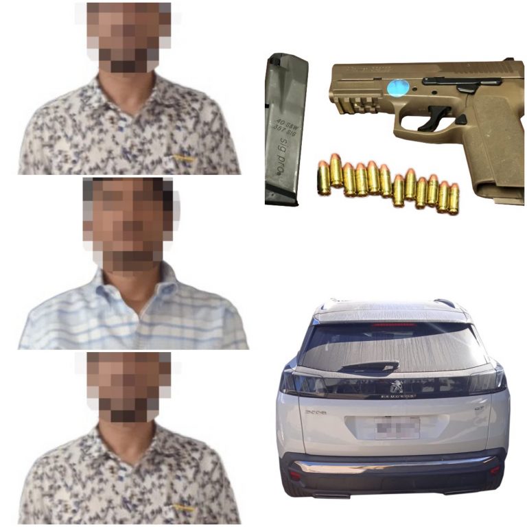 Iban a exceso de velocidad, les encontraron armas