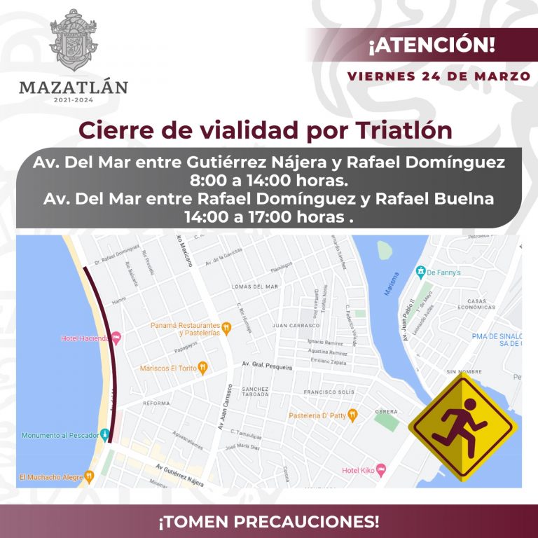 Cierran por Triatlón vialidades este viernes y sábado