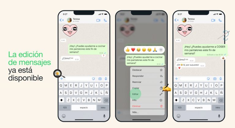 Ya puedes editar los mensajes en WhatsApp