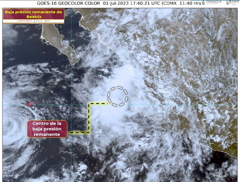 Se debilita tormenta ‘Beatriz’ a baja presión