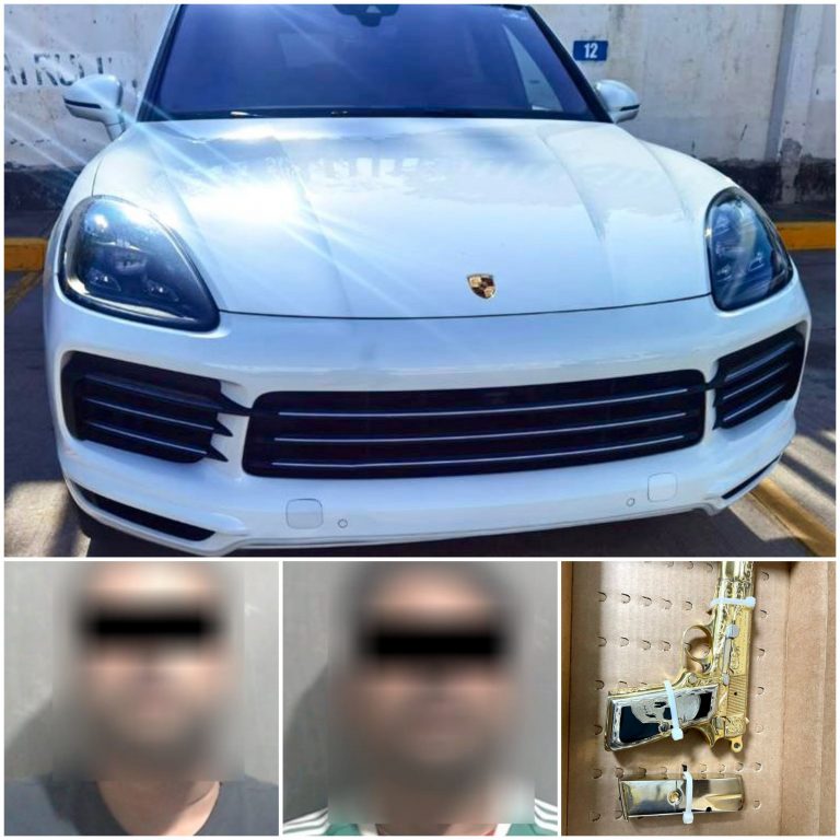 Cae dos con arma y una camioneta Porsche robada