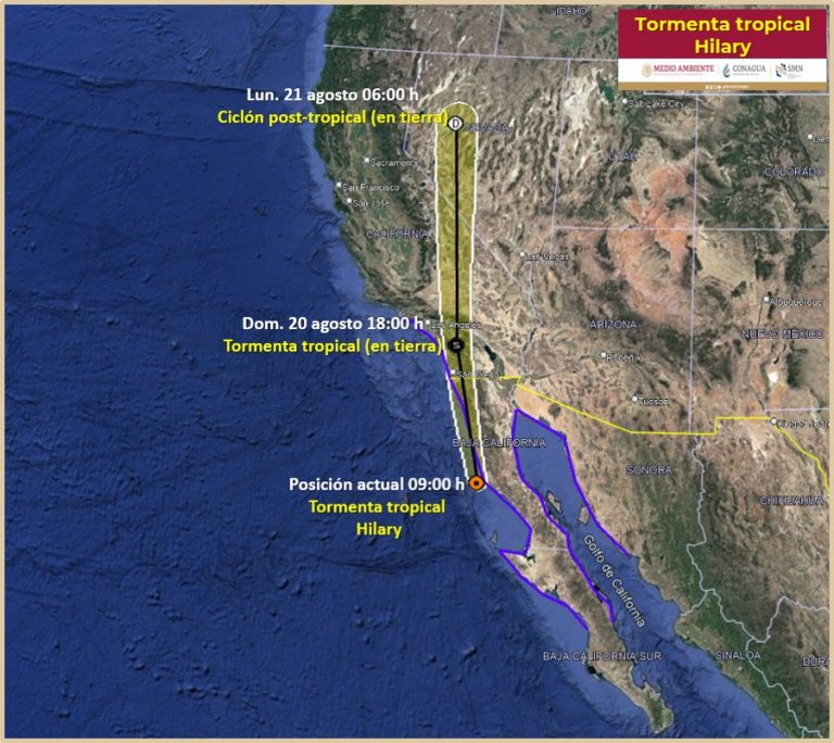 Se debilita Hilary a tormenta tropical en BC