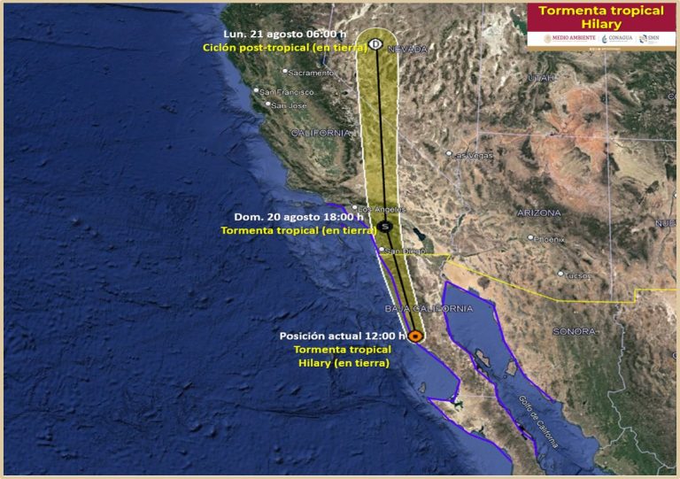 Toca Hilary tierra en Baja California