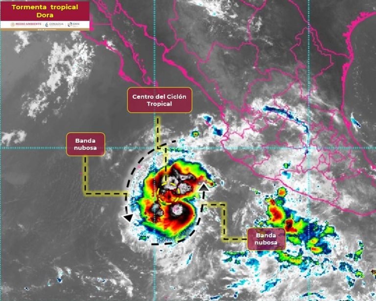 Se aleja la tormenta tropical ‘Dora’ de las costas mexicanas