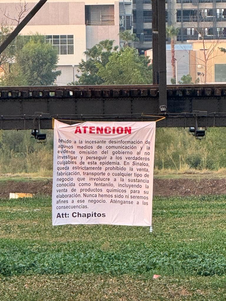 Reportan mantas donde prohíben fentanilo