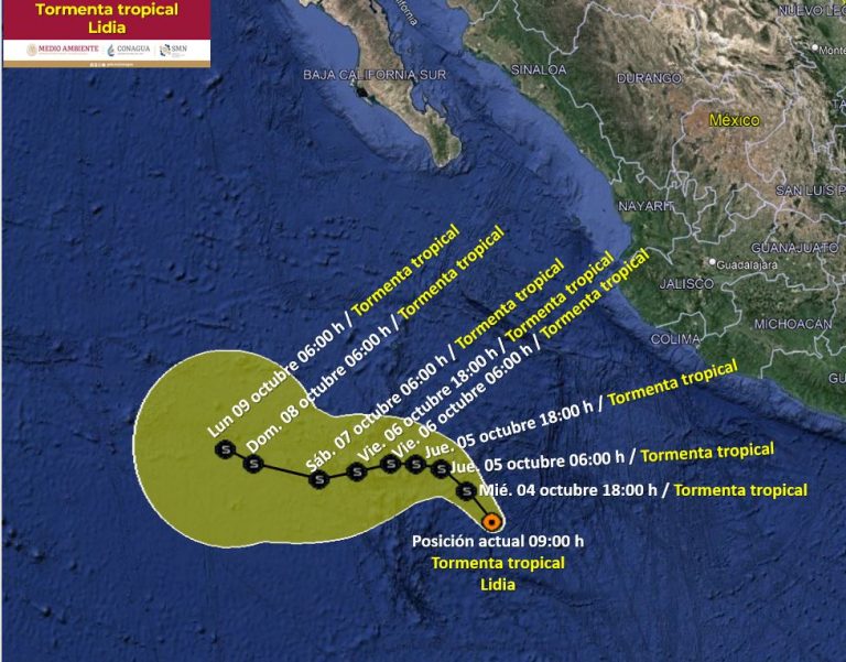 Se fortalecen lluvias por tormenta tropical ‘Lidia’