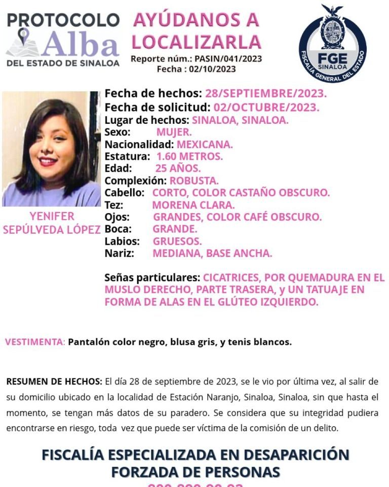 Desaparece mujer hace 5 días en localidad de Estación Naranjo