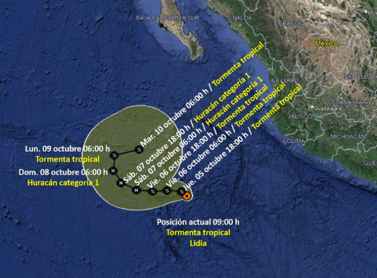 Se fortalece la tormenta ‘Lidia’ y apunta a Sinaloa