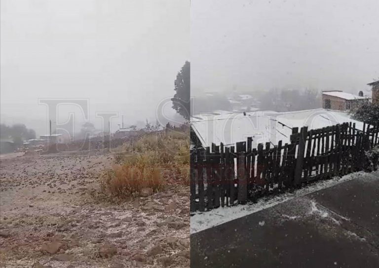 Reportan la primera caída de nieve en Durango