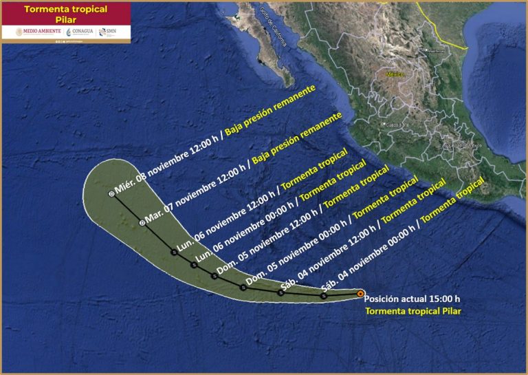 Se aleja tormenta ‘Pilar’ de la costa del Pacífico