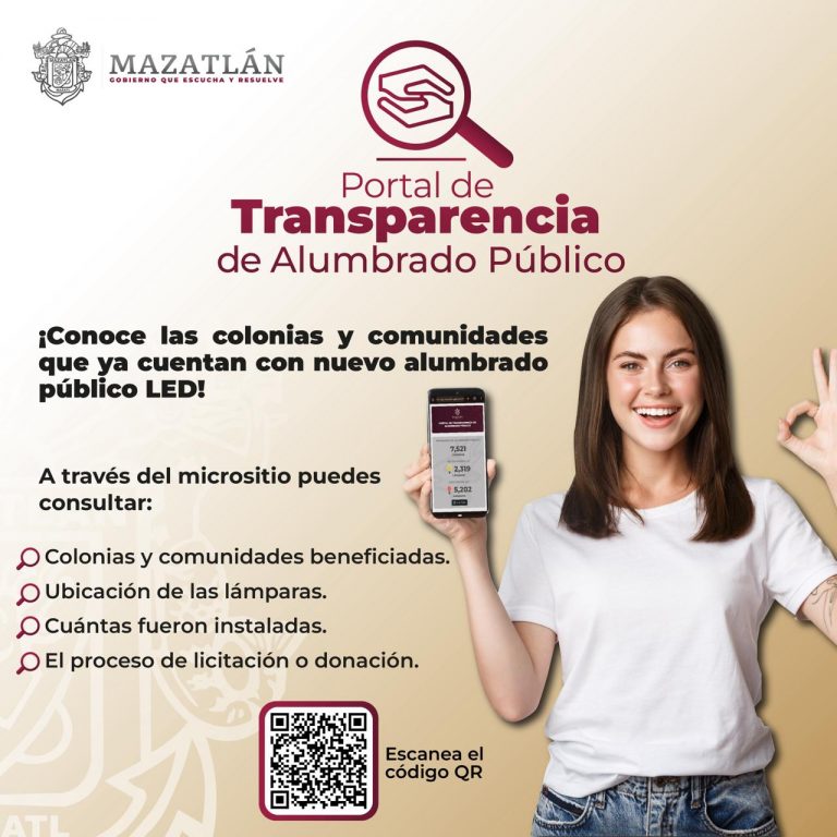 Transparenta Mazatlán en sitio web programa de alumbrado