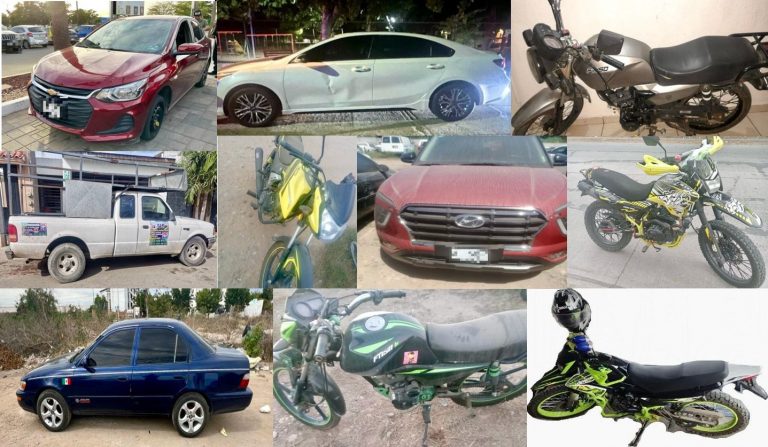 ¿Los conoces? Recuperan 10 autos robados en Culiacán