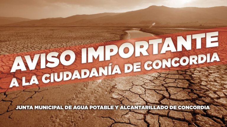 Reducirá Concordia 40% agua a hogares por sequía