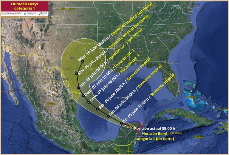Impacta huracán Beryl en Tulum