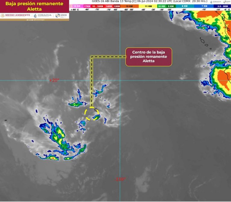 Se degrada Aletta en el Pacífico