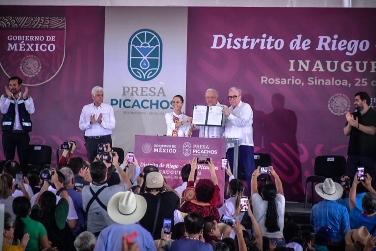 AMLO y Sheinbaum Pardo inauguraron el Distrito de riego- Picachos