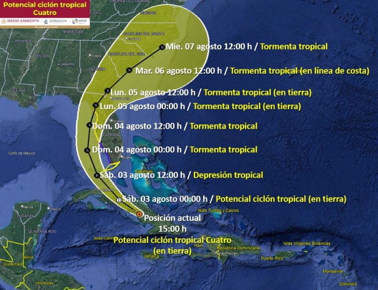 Pega en Cuba ciclón tropical Cuatro
