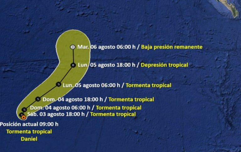 Se forma la tormenta tropical Daniel en el Pacífico