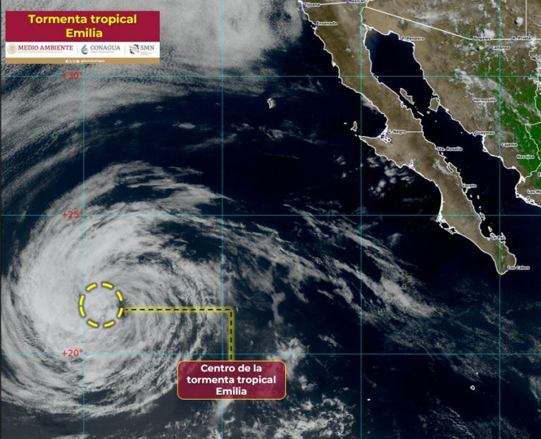 Se debilita tormenta Emilia en el Pacífico