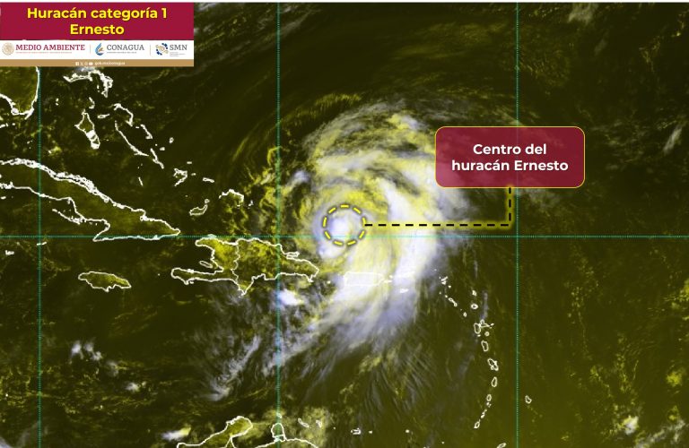 Ernesto se intensifica a huracán categoría 1