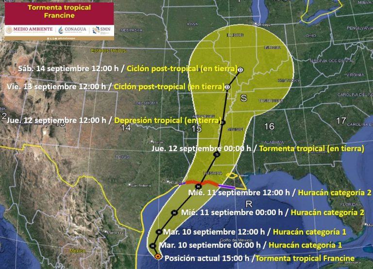 Se forma la tormenta Francine en el Golfo de México