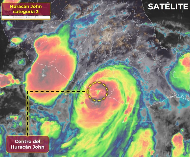 Toca tierra huracán John, pero en Guerrero con categoría 3