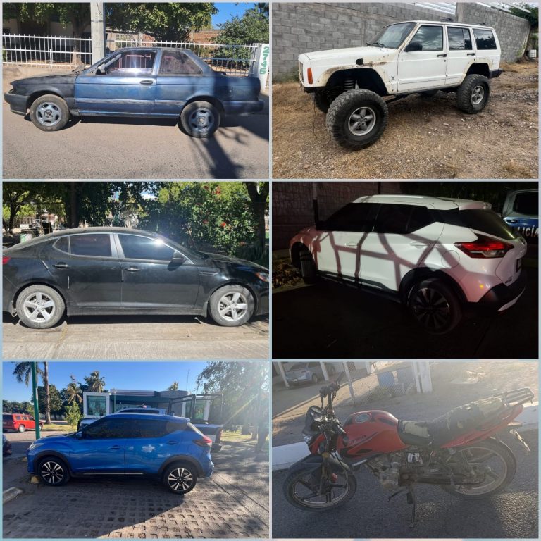 Recuperan 6 vehículos robados en Culiacán
