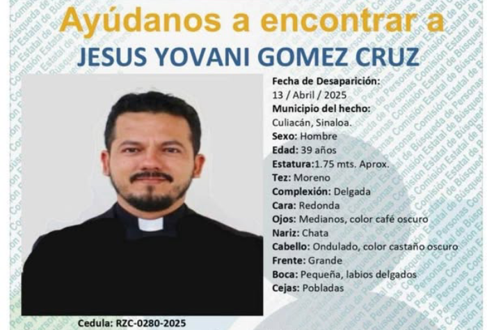 Desaparece sacerdote en Culiacán