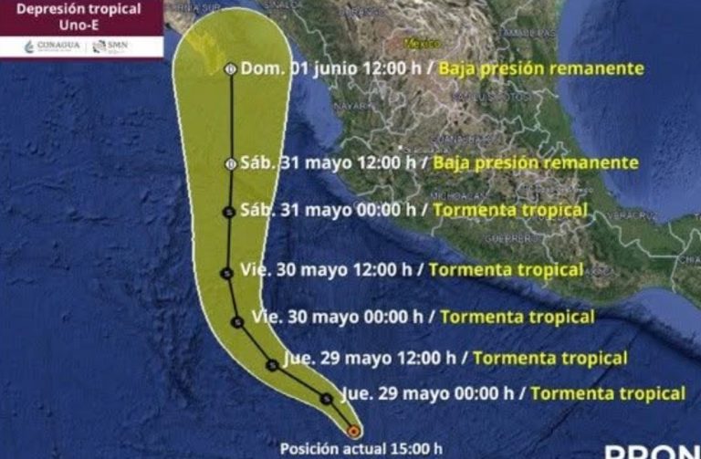 Se forma depresión tropical; apunta al Golfo de California