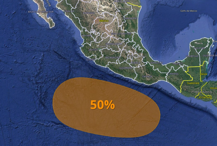 Al 50% potencial ciclón en el Pacífico