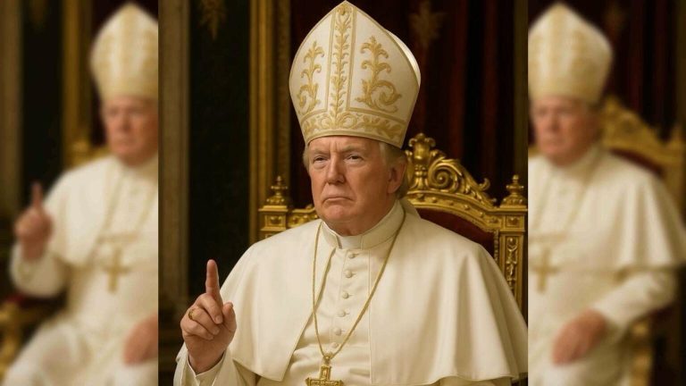 Trump postea una foto vestido de Papa