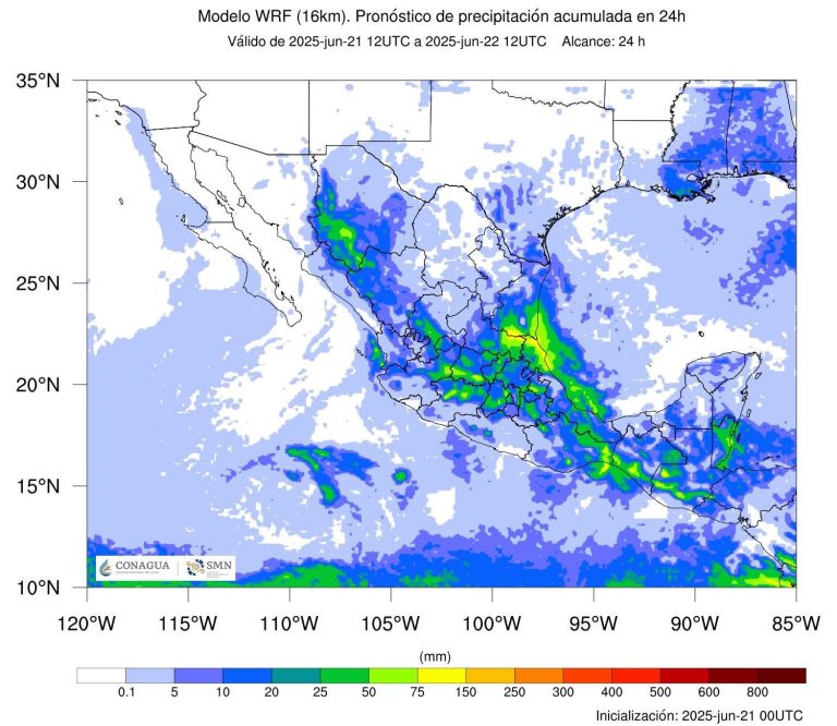 Prevén lluvias en varios estados
