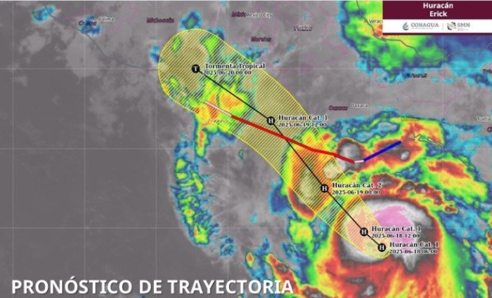 Prevén impacte Érick como huracán 3 en Oaxaca