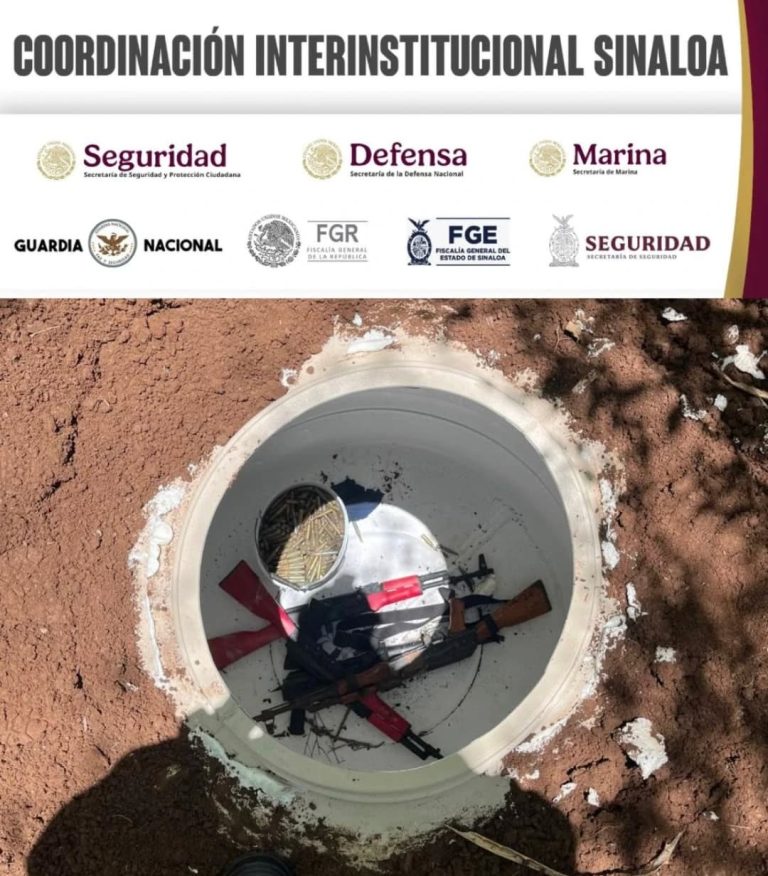 Incautan armas, municiones y 22 kilos de presunta metanfetamina en Navolato